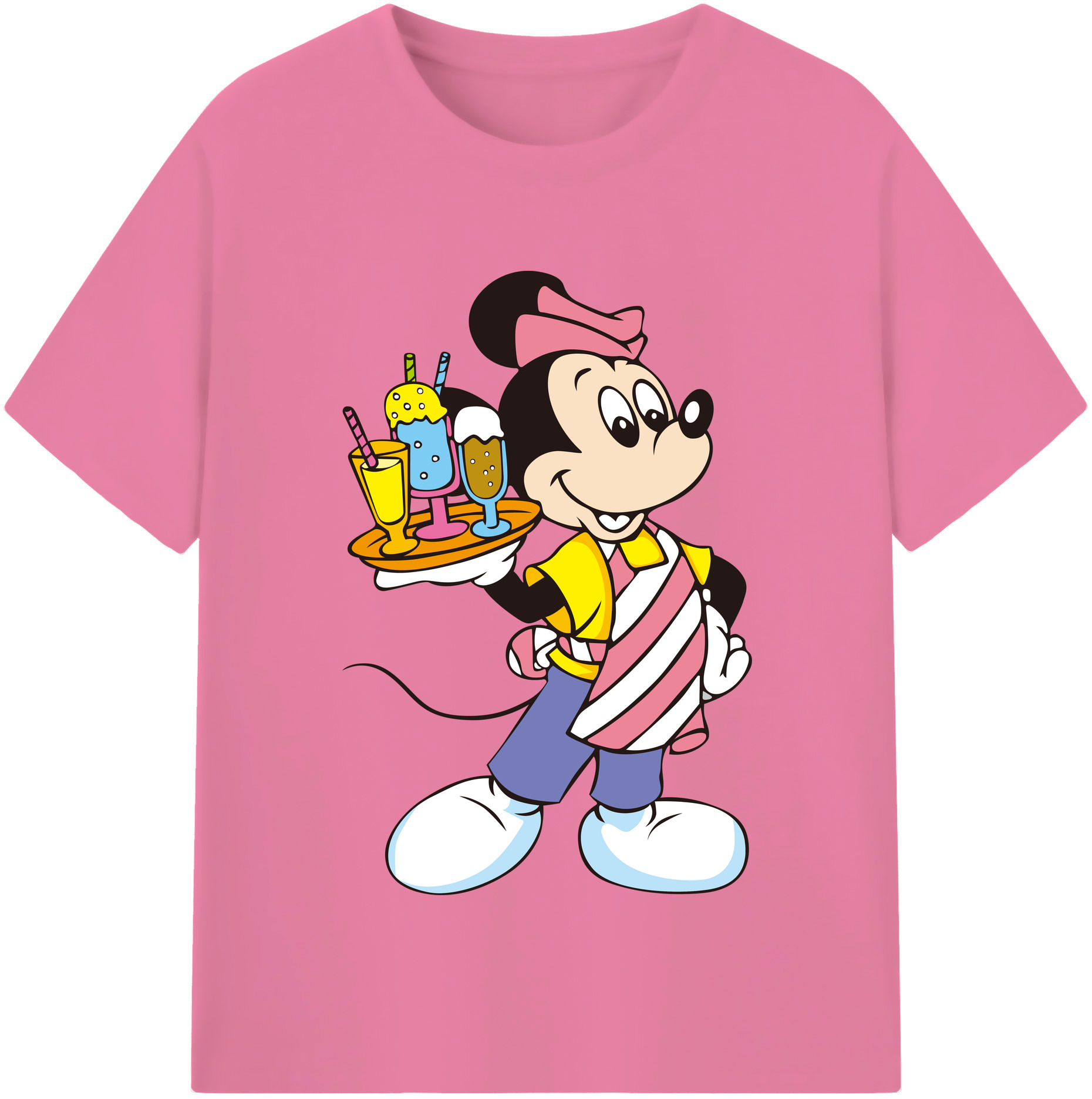 （画像用） ミッキーマウス Mickey Mouse 綿100％半袖Tシャツ（フロントプリント）